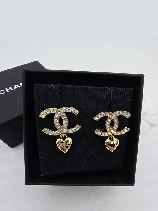 Crystal CC logo heart drop earrings ABA272 - CHANEL - BALAAN 2