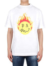 Burning Head Short Sleeve T-Shirt White - PALM ANGELS - 3