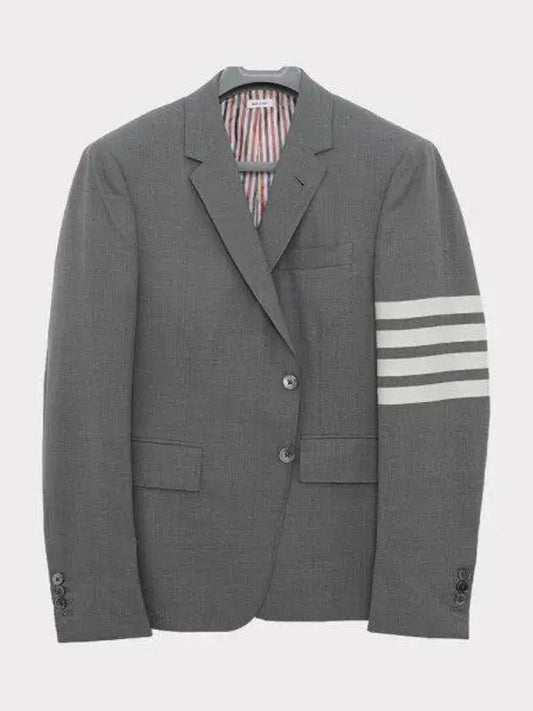 4-Bar Plain Weave High Armhole Sport Jacket Medium Grey - THOM BROWNE - BALAAN 2