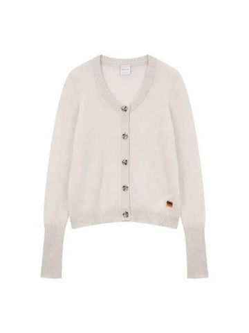 Women s Cashmere Round Neck Button Up Cardigan Beige 271575 - PAUL SMITH - BALAAN 1