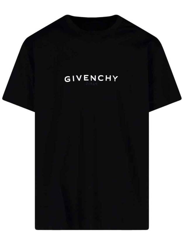 Reverse Logo Short Sleeve T-Shirt Black - GIVENCHY - BALAAN 2