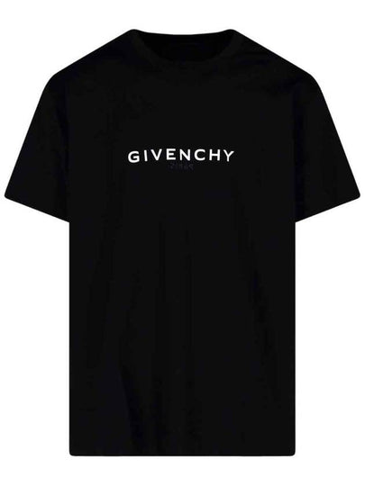 Reverse Logo Short Sleeve T-Shirt Black - GIVENCHY - BALAAN 2