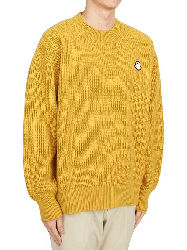 Logo Patch Wool Knit Top Yellow - MONCLER - BALAAN 4