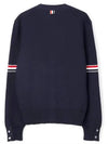 Milano Stitch Sprite Armband Cotton V-neck Cardigan Navy - THOM BROWNE - BALAAN 4