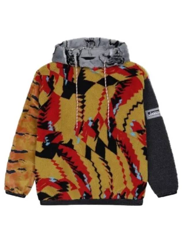 Aries oversized patchwork fleece hooded multi shirt hoodie - ARIES - BALAAN 1