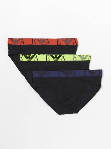 Men's Triangle Cotton Briefs 3 Pack Black - EMPORIO ARMANI - BALAAN 1