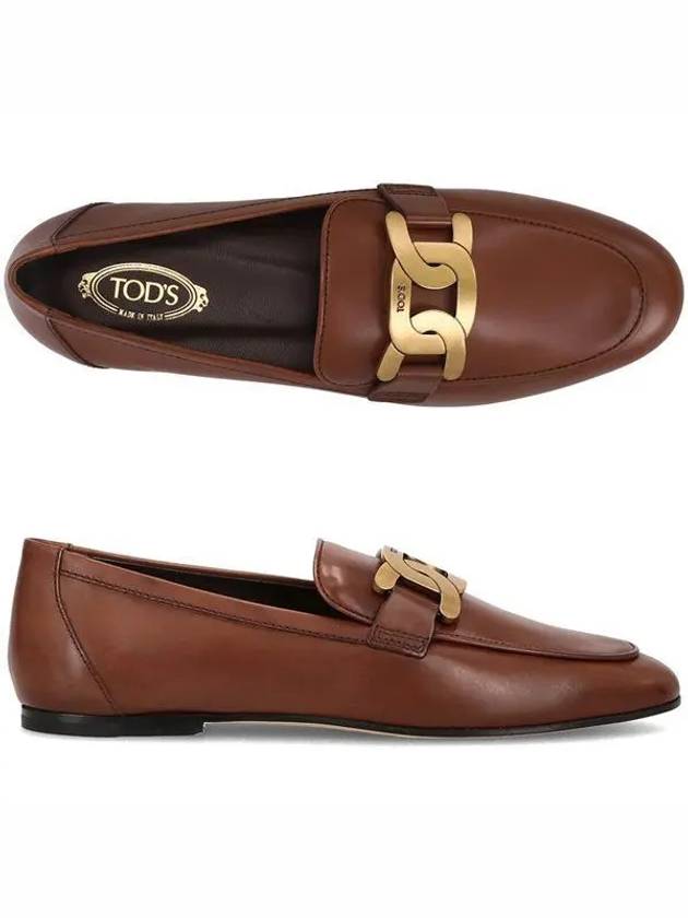 Kate Metal Logo Leather Loafers Brown - TOD'S - BALAAN 2