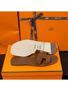 Women's Oran Sandals Calfskin Gold Brown - HERMES - BALAAN 6