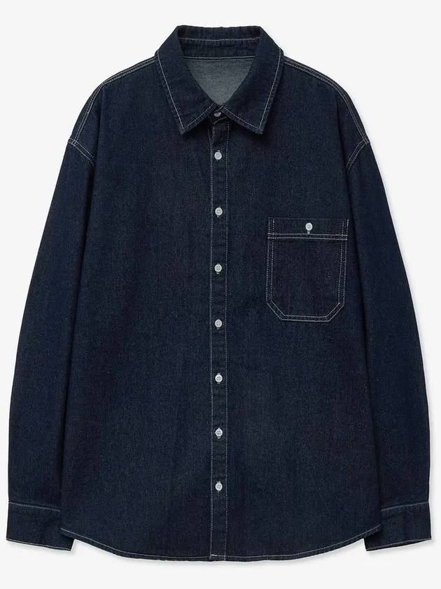 Overfit washed denim shirt dark indigo - BLONDNINE - BALAAN 7