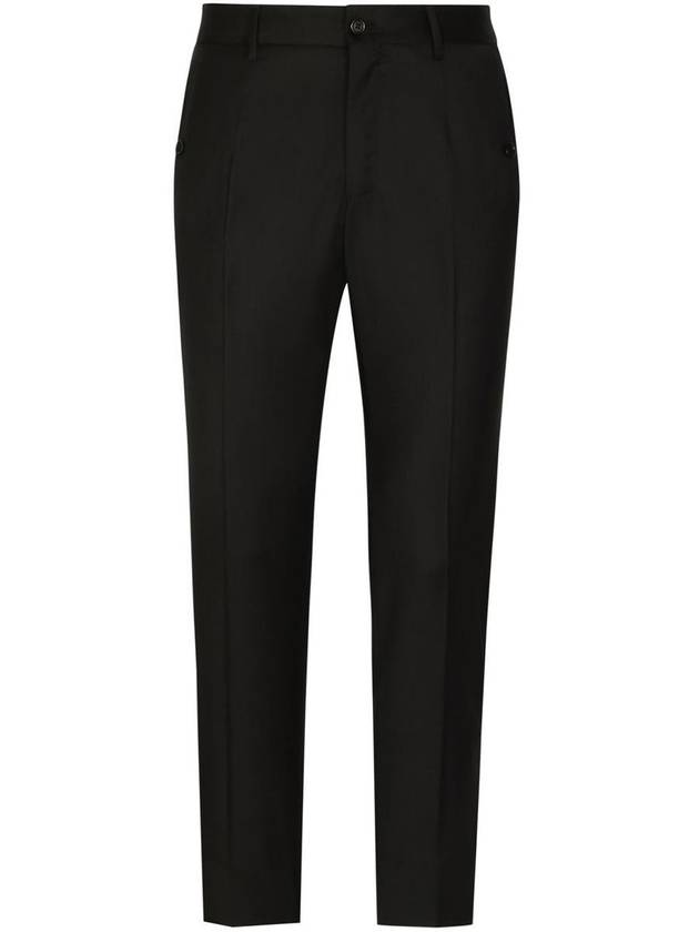 side band wool straight pants black - DOLCE&GABBANA - BALAAN 2