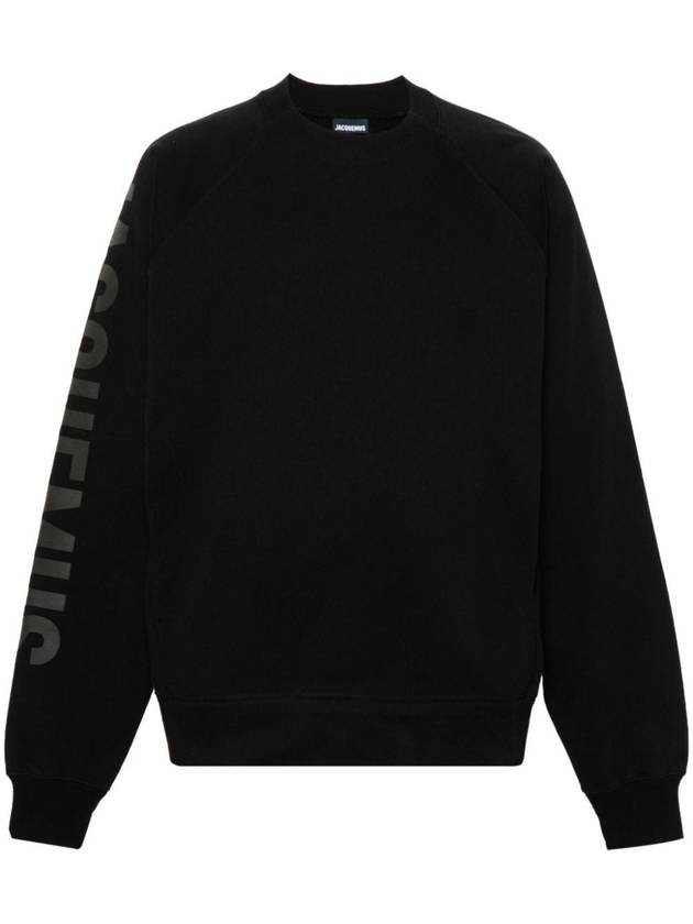 Le Typo Logo Print Cotton Sweatshirt Black - JACQUEMUS - BALAAN 2