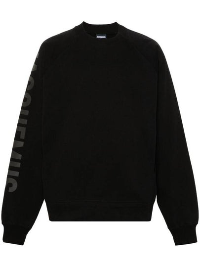 Le Typo Logo Print Cotton Sweatshirt Black - JACQUEMUS - BALAAN 2