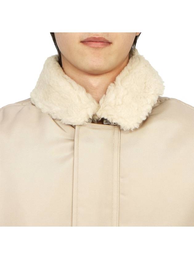 Shearling Collar Bomber Jacket Beige - ACNE STUDIOS - BALAAN 8