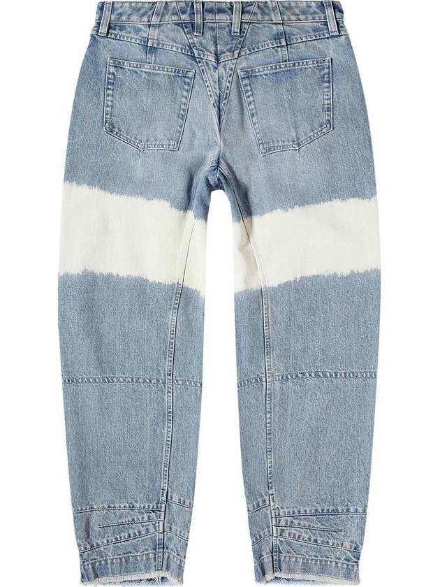 High Waist Color Block Cotton Straight Jeans Blue - JIL SANDER - BALAAN 2