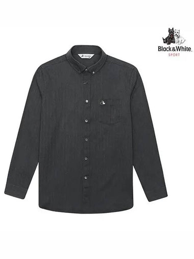 Men s Herringbone Dobby Span Shirt 6002GXUP NAVY - BLACK&WHITE - BALAAN 1