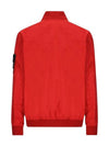 Men's Wappen Patch Zip-Up Bomber Jacket Red - STONE ISLAND - BALAAN 3