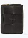 Intrecciato Zip Around Half Wallet Black - BOTTEGA VENETA - BALAAN 2