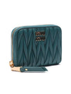 Matelasse Nappa Leather Coin Wallet Blue - MIU MIU - BALAAN 1