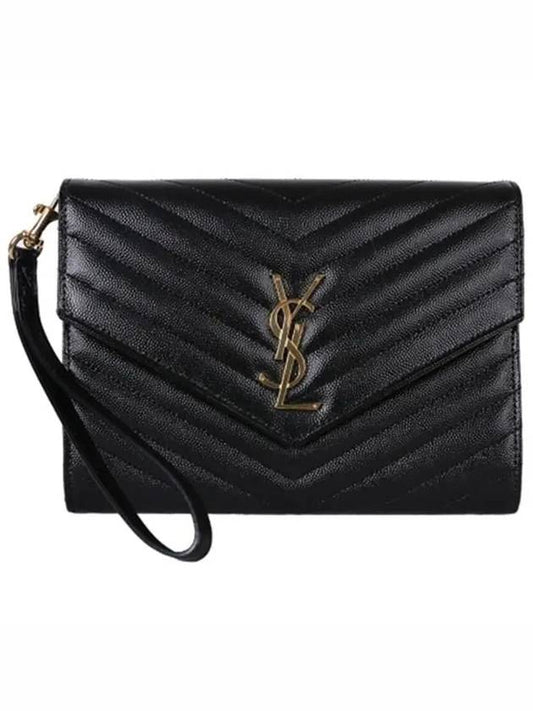 Grain De Poudre Cassandre Clutch Bag Black - SAINT LAURENT - BALAAN 2