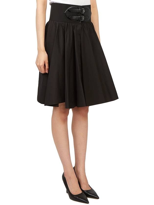 Stretch Belt A-Line Skirt Black - ALAIA - BALAAN 6