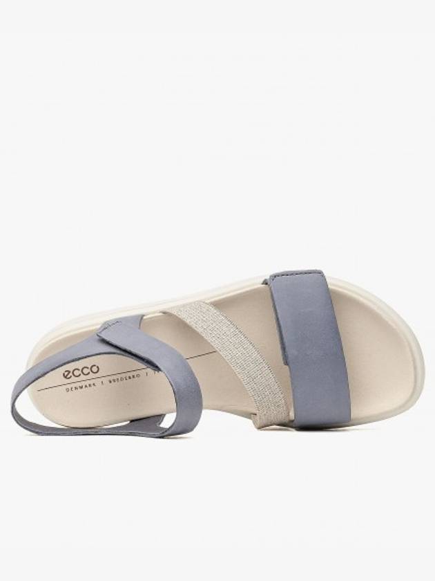 Flowt Strap Flat Nubuck Sandals Blue - ECCO - BALAAN 4