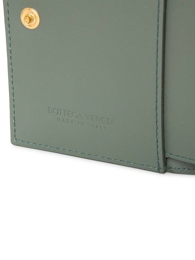 Intrecciato Small Leather Half Wallet Green - BOTTEGA VENETA - BALAAN 7