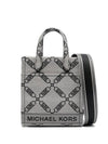 Gigi Extra Small Jacquard Tote Bag Grey - MICHAEL KORS - BALAAN 1