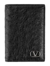 V Logo Half Wallet Black - VALENTINO - BALAAN 2