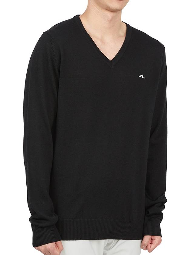 Men's Lehman V-Neck Knit Top Black - J.LINDEBERG - BALAAN 4