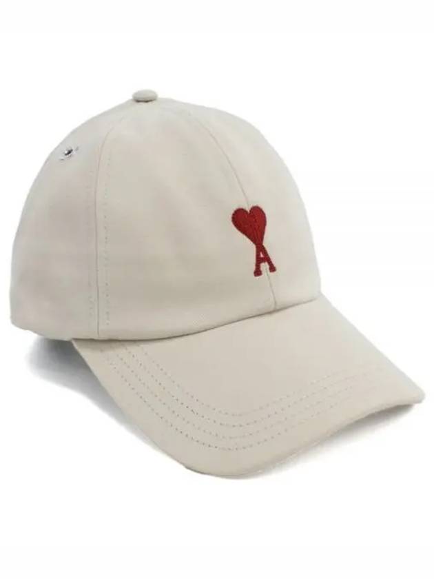 De Coeur Embroidered Logo Ball Cap Beige - AMI - BALAAN 2