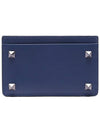 Rockstud Leather Card Wallet Navy - VALENTINO - BALAAN 4