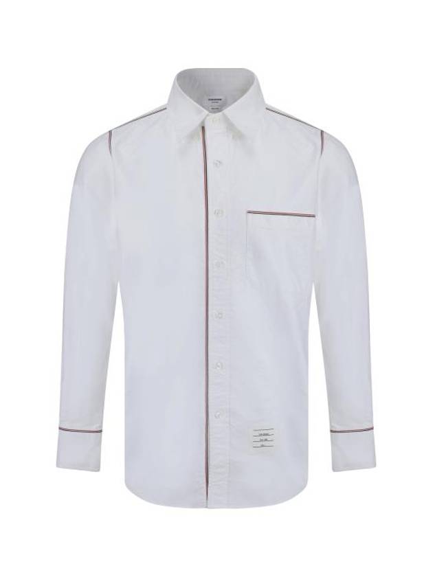 Oxford Grosgrain Framing Long Sleeve Shirt White - THOM BROWNE - BALAAN 2