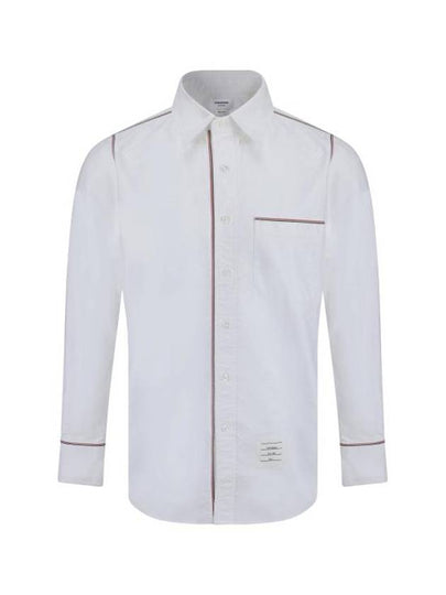 Oxford Grosgrain Framing Long Sleeve Shirt White - THOM BROWNE - BALAAN 2