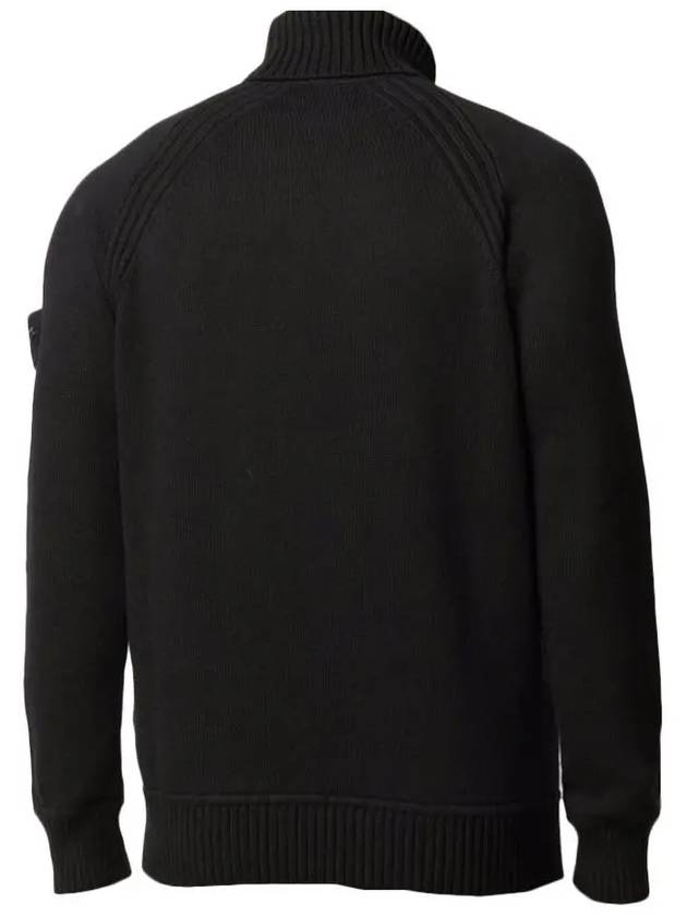 Waffen Patch Cotton Knit Turtleneck Black - STONE ISLAND - BALAAN 4