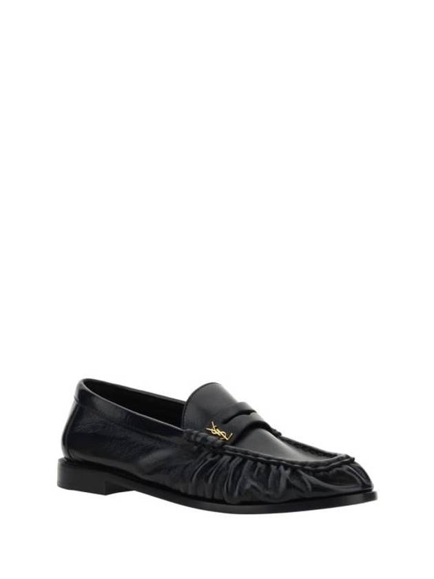 Le Signature Cassandre Logo Plaque Lamb Skin Loafer Black - SAINT LAURENT - BALAAN 3