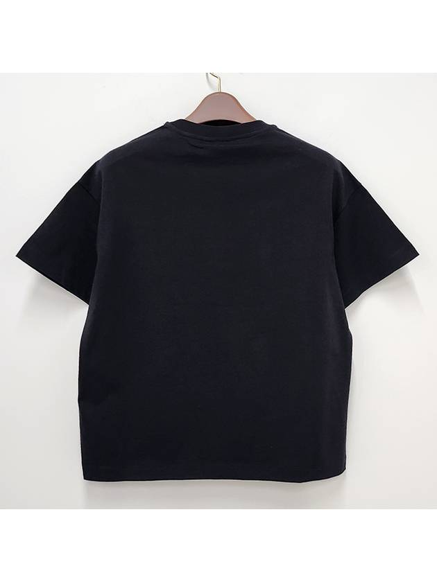 Kids Cotton Short Sleeve T-Shirt Black - FENDI - BALAAN 4