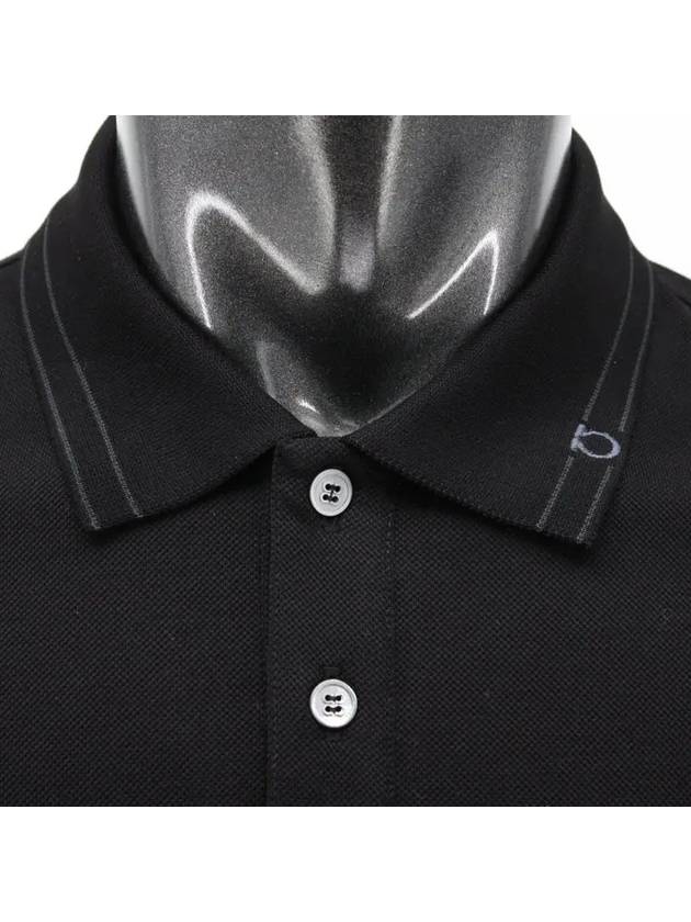 Classic Cotton Polo Shirt Black - SALVATORE FERRAGAMO - BALAAN 3