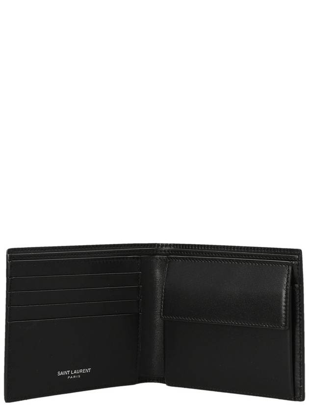 Cassandre East West Monogram Smooth Leather Wallet Black - SAINT LAURENT - BALAAN 4