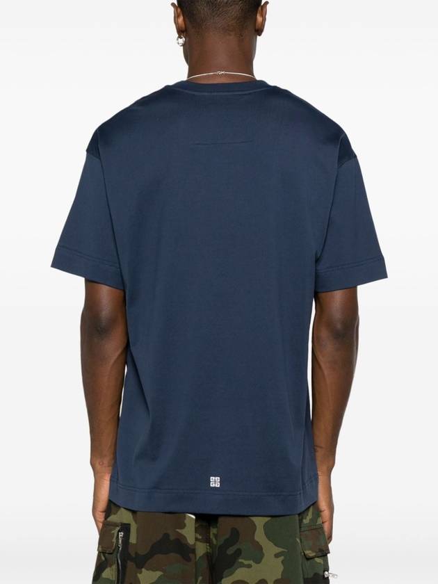 Logo Print Crew Neck Short Sleeved T-Shirt Blue - GIVENCHY - BALAAN 6