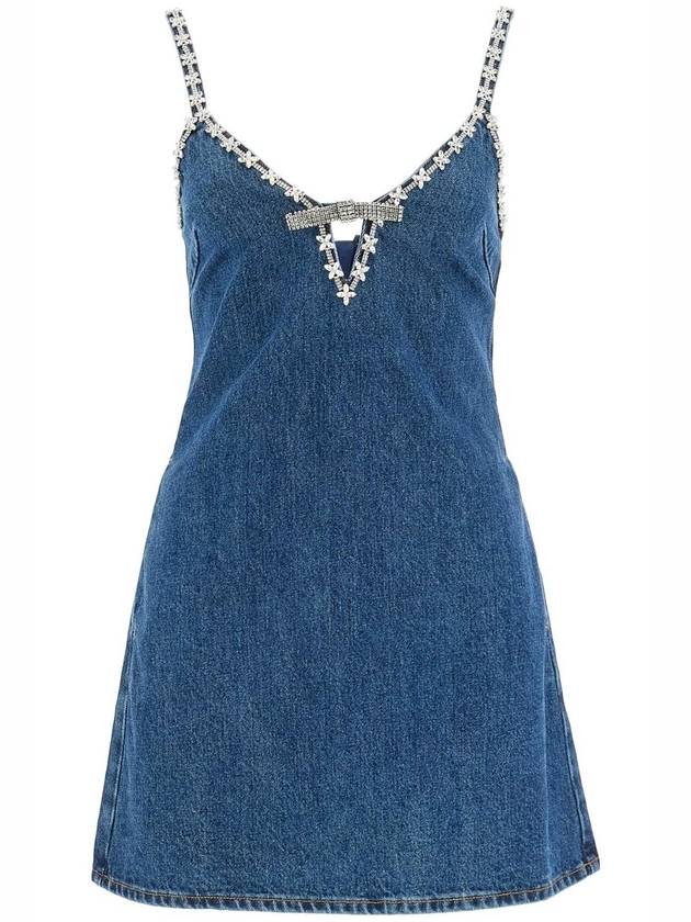 Denim strappy short dress blue - SELF PORTRAIT - BALAAN 1