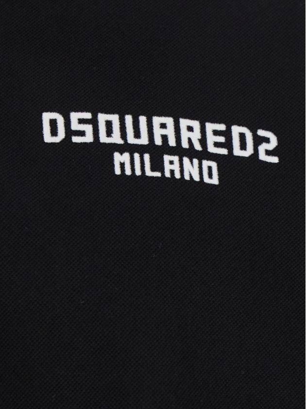 Black Polo Shirt With Embroidered Logo On The Front In Cotton Man - DSQUARED2 - BALAAN 3