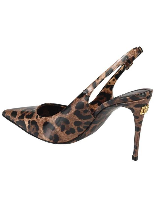 Leopard Print Polished Calfskin Slingback Heel Brown - DOLCE&GABBANA - BALAAN 6