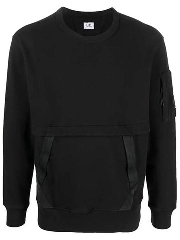 Lens Waffen Fleece Utility Sweatshirt Black 12CMSS135A 005398G 999 - CP COMPANY - BALAAN 1