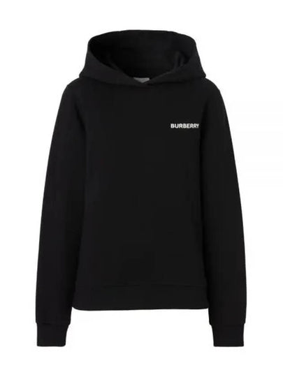 Horseferry Logo Print Cotton Hoodie Black - BURBERRY - BALAAN 2