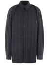 Checked Pattern Long Sleeve Shirt Grey - BALENCIAGA - BALAAN 2