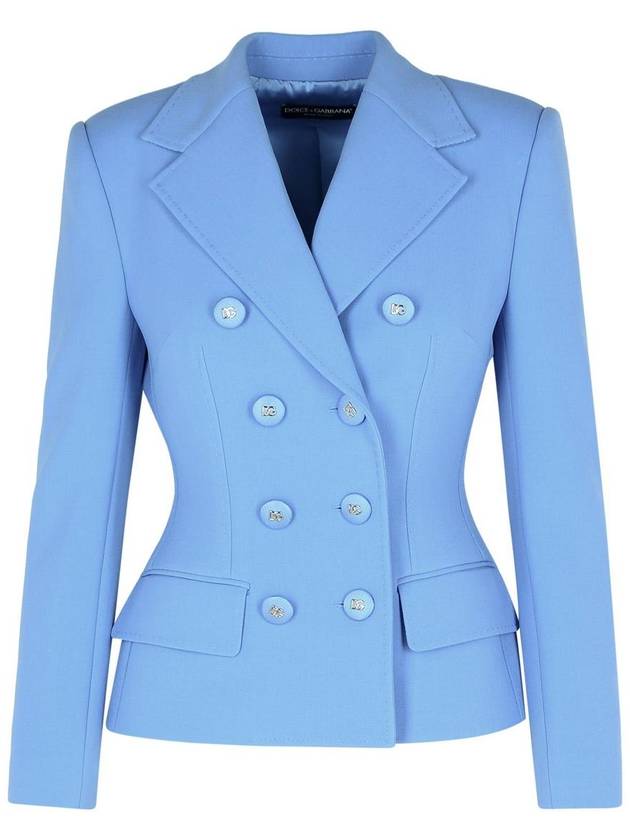 Dolce & Gabbana Light Blue Virgin Wool Blazer - DOLCE&GABBANA - BALAAN 1