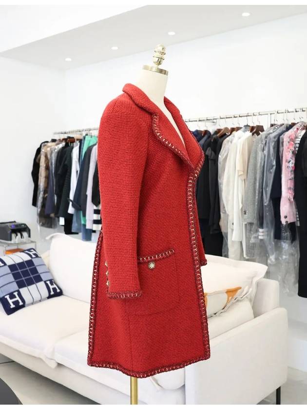 15A Lesage Gold Tweed Coat Red 34 P51890 - CHANEL - BALAAN 2