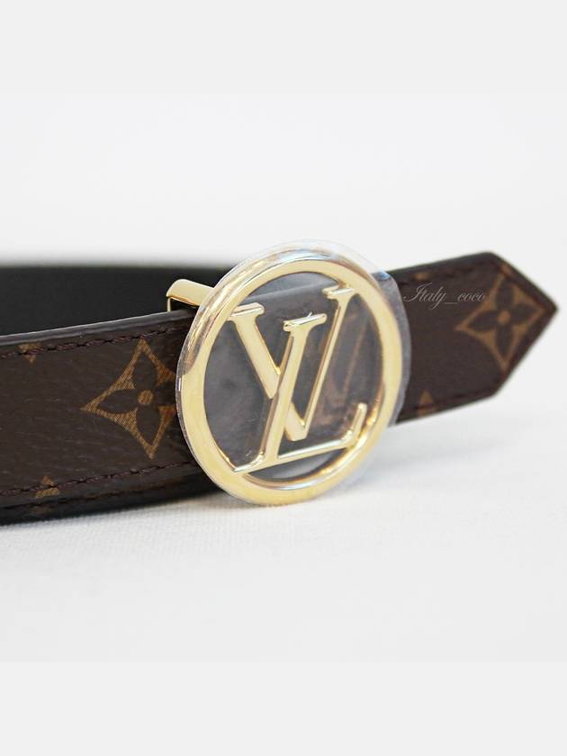 LV Circle Buckle Reversible Leather Belt Black Brown - LOUIS VUITTON - BALAAN 5