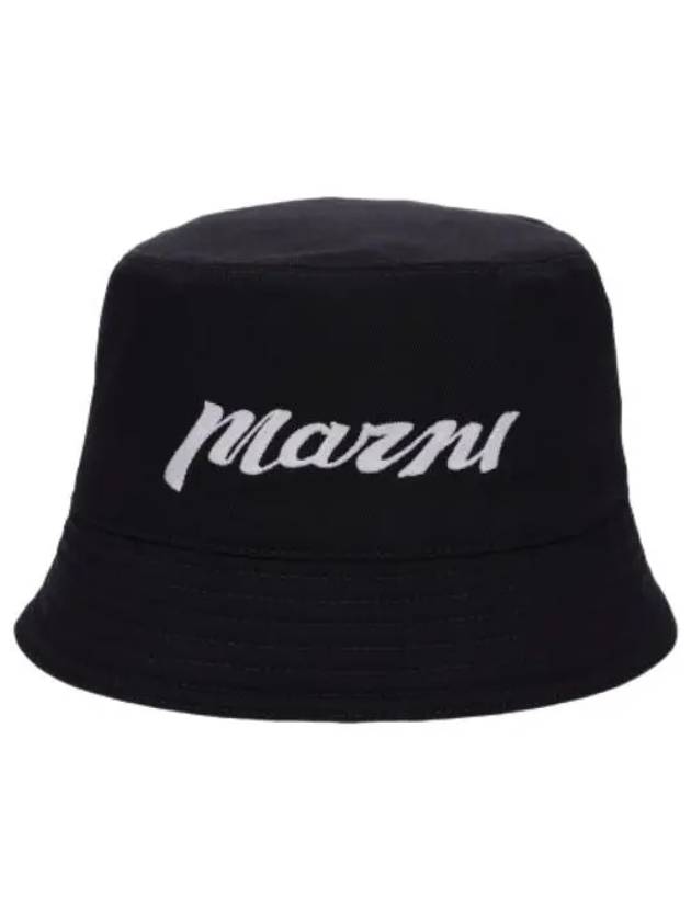 Logo embroidered bucket hat black - MARNI - BALAAN 1