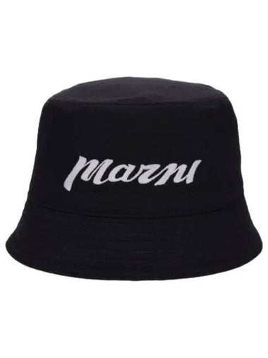 Logo embroidered bucket hat black - MARNI - BALAAN 1